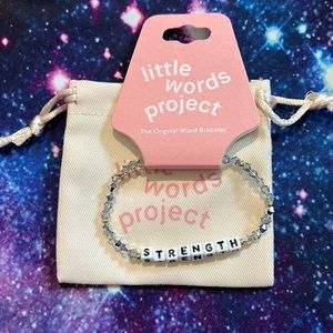 Strength Beaded Bracelet NEW - Silver and White-  Little Words Project